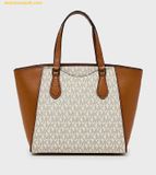  Túi Tote Michael Kors Taryn Small Signature Logo and Leather Convertible Crossbody Bag 32F4GTBC1B Vanila 