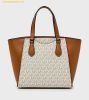  Túi Tote Michael Kors Taryn Small Signature Logo and Leather Convertible Crossbody Bag 32F4GTBC1B Vanila 