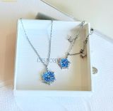  Dây Chuyền, Vòng Cổ Swarovski Magic pendant Snowflake, Blue, Rhodium plated 5735399 