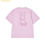  Áo Phông ADLV Ac Bear One Tone Basic Logo Short Sleeve T-Shirt Hồng 