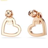  Khuyên Tai, Bông Tai Swarovski Lovely stud earrings Heart, White, Rose gold-tone plated 5616477 