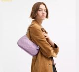  Túi Đeo Vai Coach Teri Shoulder Bag In Signature Leather With Heart Charm Light Violet CDA98 