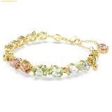  Lắc Tay, Vòng Tay SWAROVSKI Gema bracelet Mixed cuts, Multicolored, 18k gold finish 5705808 