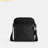 Túi Đeo Chéo Nam Coach Houston Flight Bag In Signature Canvas CZ398 Đen Logo