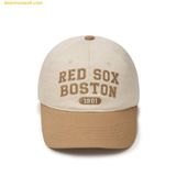  Mũ Lưỡi Trai MLB Lettering Color Block Unstructured Ball Cap BOS (D.Beige) 3ACPVL14N-43BGD 