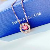  Dây Chuyền, Vòng Cổ Swarovski Sparkling Dance necklace Round, Red, Rose-gold tone plated 5279421 