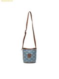  Túi Đeo Chéo MLB Classic Monogram Vintage Denim Mini Bucket Bag New York Yankees (Size 19) 3ABMMV55N-50BLL - Xanh 