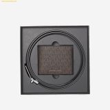  Ví Nam Michael Kors Signature Logo Billfold Wallet and Belt Gift Set Brown Black 36S4LGFF6B 