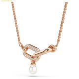  Dây Chuyền, Vòng Cổ Swarovski Constella pendant Crystal pearl, Round cut, White, Rose gold-tone plated 