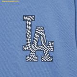  Áo Phông MLB Checkerboard Clipping Logo Overfit Short Sleeve T-Shirt LA L. Cobalt Blue 3ATSO0233-07CBL 