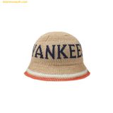  Mũ Bucket MLB Knit Crochet Bucket Hat NY Beige 3AHTK014N-50BGL 