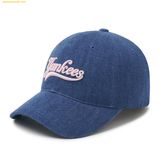  Mũ Lưỡi Trai MLB Varsity Culsive Lettering Denim Unstructured Ball Cap NY (Indigo) 3ACPVD14N-50INS 