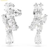  Bông Tai, Khuyên Tai Swarovski Matrix drop earrings Mixed cuts, White, Rhodium plated 5700418 