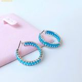  Khuyên Tai, Bông Tai Swarovski Matrix hoop earrings 5659037 Blue 