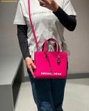 Túi Tote Marc Jacobs Mini Grind Coated Leather Tote Hồng Đậm 