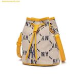  Túi Bucket MLB Dia Monogram Jacquard Mini Bucket Bag New York Yankees Beige - 3ABMS022N-50BGS 