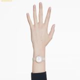  Đồng Hồ Swarovski Matrix tennis 7-link watch Swiss Made, Leather strap, Gray, Rose gold-tone finish 5672968 