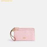  Ví Coach Double Zip Wristlet In Signature Canvas With Charms 