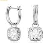  Bông Tai, Khuyên Tai Swarovski Stilla drop earrings Square cut, White, Rhodium plated 5662919 