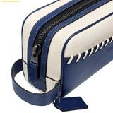  Ví Cluch Coach Small Travel Kit With Whipstitch Navy Trắng CAX53 
