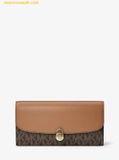  Ví Dài Michael Kors Hamilton Large Signature Logo Continental Wallet Brown 