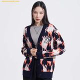  Áo Khoác Cardigan MLB Argyle Monogram New York Yankees - Màu Navy Phối Cam 