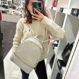  Balo Michael Kors Rhea Medium Signature Logo Backpack 35S5GRAB2B Trắng Logo 