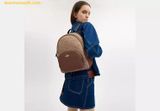  Balo Coach Court Backpack In Blocked Signature Canvas Khaki Logo 