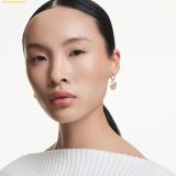  Bông Tai, Khuyên Tai Swarovski Swan drop earrings Pavé, Swan, Pink 5732415 