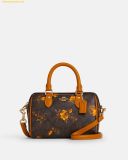 Túi Trống Mini Coach Mini Rowan Crossbody Bag In Signature Canvas With Floral Print CCF31 