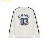  Áo Sweater MLB Sportive Varsity Overfit Track Man-to-Man 3AMTV1044-50CRS Màu Trắng 