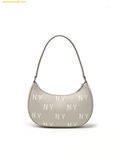  Túi Đeo Vai MLB Classic Monogram Embossed New York Yankees Hobo Bag 3ABQM016N-50GRL Grey 