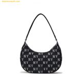  Túi Đeo Vai MLB Monogram Jacquard Hobo Bag New York Yankees Black 3ABQS014N-50BKS 