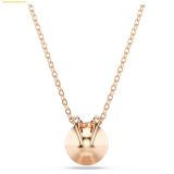  Dây Chuyền, Vòng Cổ Swarovski Bella V pendant Round cut, Pink, Rose gold-tone plated 5662088 