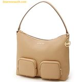  Túi Đeo Vai Michael Kors Merritt Large Pebbled Leather Cargo Shoulder Bag Camel 35S6G0WL3L 