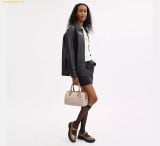  Túi Đeo Chéo Coach Rowan 26 Satchel Bag In Blocked Signature Canvas Sand 