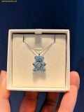  Dây Chuyền Swarovski Teddy pendant Bear, Blue, Rhodium plated 5737620 