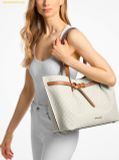  Túi Tote Michael Kors Emilia Large Logo Tote Bag 35S1GU5T7B Trắng Logo 