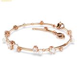  Vòng Tay Swarovski Constella bracelet Crystal pearl, Round cuts, White, Rose gold-tone plated 5729505 