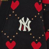  Áo Khoác Len cardigan MLB Heart-print cardigan NY (Black) 3AKCH0134-50BKS - Đen 
