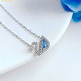  Dây Chuyền Và Bông Tai Swarovski Dazzling Swan Blue Swan Earrings and Necklace Set 5521471 