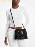  Túi Xách Michael Kors Small leather Hamilton satchel bag 35T1GHMS1L Đen Trơn 