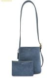  Túi Đeo Vai Coach Bleecker 21 Suede Bucket Bag Light Denim CCW84 