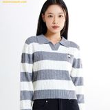  Áo Sweater Len SAPO Cable Semi-Open Sweater SPKWE49G40 Màu Xám 