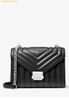  Túi Đeo Chéo Michael Kors Whitney Medium Quilted Leather Convertible Shoulder Bag Black 