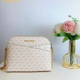  Túi Đeo Chéo Michael Kors Jet Set Travel Medium Logo Dome Crossbody Bag Vanila 35F1GTVC6B 