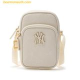  Túi Đeo Chéo MLB PU Diamond Monogram New York Yankees 7ACRMDD4N-50CRS Màu Trắng Kem 