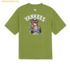  Áo Phông MLB New York Yankees Oversized Short Sleeve T-shirt with Mega Bear Back Graphic Olive 3ATSE0263-50OLS 