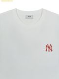  Áo Phông MLB Basic Street Color Letter Oversized Short Sleeve T-shirt New York Yankees White 3ATSB1563-50WHS 