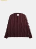  Áo Tay Dài Badblood Classic Logo Stripe Rugby Shirt - Burgundy w-sht24-019 Đỏ Đô 